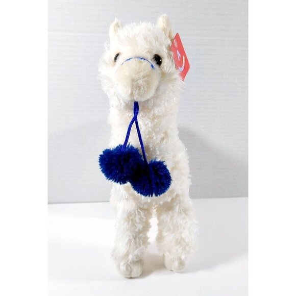 Checkers The Alpaca  Blue 12" Plush Doll Stuffed Animal White NEW - Picture 2 of 5